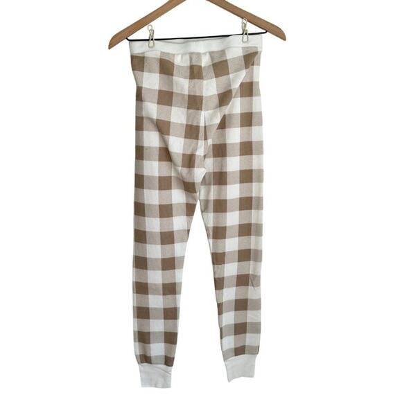 Old Navy High-Waisted Waffle Pajama Leggings Tan and White M - Picture 6 of 8